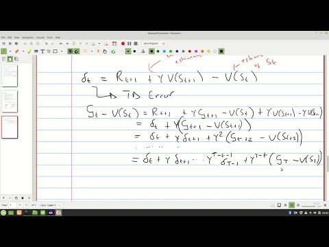 Reinforcement Learning - Lecture 15 (Temporal Difference Learning - Prediction)