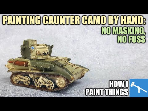 Hand-Painting Caunter Camo for Early War British Vehicles [How I Paint Things]