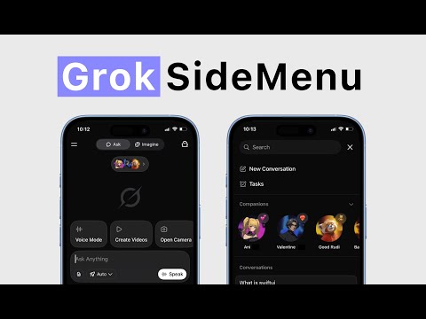 SwiftUI re-create Grok Side Menu Tutorial