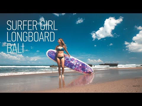 Surfer girl, Surfing on Bali, Batu Bolong