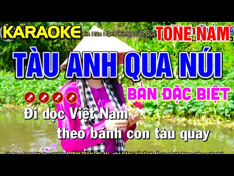 ✔ TÀU ANH QUA NÚI Karaoke Tone Nam - Tình Trần Organ