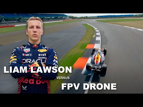Liam Lawson in the RB19 followed by an FPV drone at Silverstone - RB Drone 1
