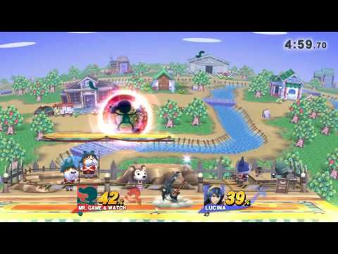 SSB4 Wii U With Friends Mr. Game & Watch vs Lucina