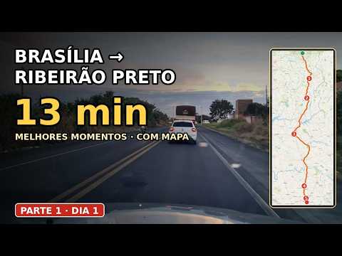Brasília → Ribeirão Preto em 13 minutos 🚗🗺️ | Timelapse com mapa ao vivo (Viagem Parte 1)