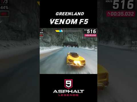 HENNESSEY VENOM F5 X GREENLAND MP RACE #asphalt9legends #asphalt9 #short #amazing #cars #game #venom