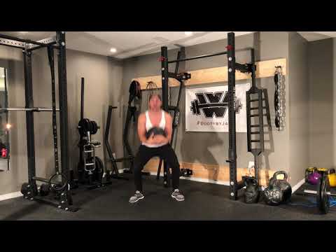 Med Circuit  Drop Squat, Push Press, Blunge w Twist