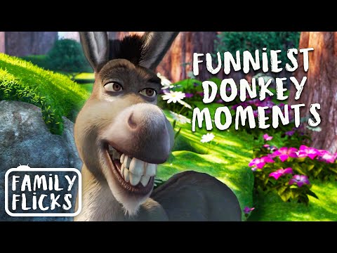 All the Funniest Donkey Moments from Shrek | Family Flicks