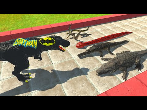 BATMAN T-REX vs Reptiles DEATH RUN - Animal Revolt Battle Simulator