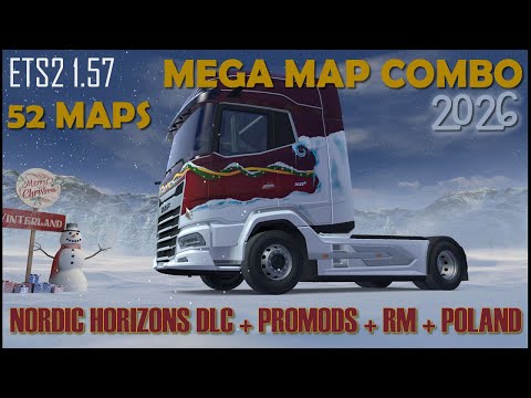 Mega Map Combo with Nordic DLC, Promods, Poland and other maps (52 maps) for ETS2 1.57 - Setup Guide