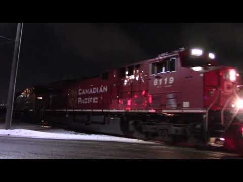CPR Train Spotting HD: CP 8119 South, Train 463 Departs Alyth Yard, Calgary AB. 3/3. 2/24/2019.