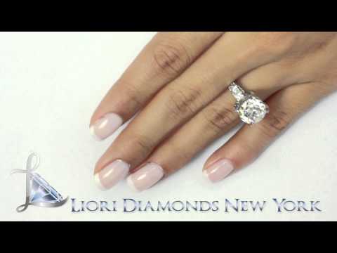 ER-1059 - 6.97 Carat I-SI2 EGL Certified Round Diamond Engagement Ring 14k White Gold