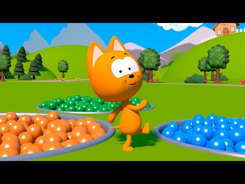 Piscinas de bolas de colores | Juegos infantiles y dibujos animados | El gatito Koté