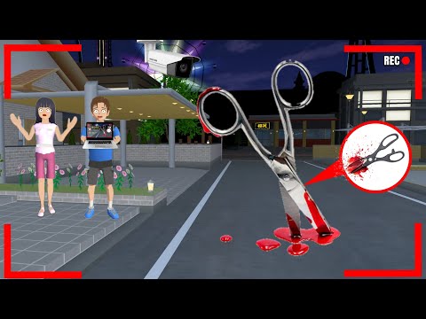 Yuta Mio panicked CCTV recorded SCISSORS FULL OF BLOOD in front of the house 😱 | sakura school si...