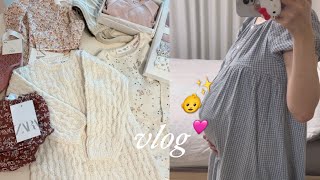 【妊娠vlog🇰🇷】ZARA子供服購入品/入院準備/世界一幸せな洗濯/出産までのカウントダウンの日々34w〜37w