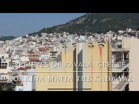 Red eyes of Kavala, Greece - by drone [4K]. #streetart