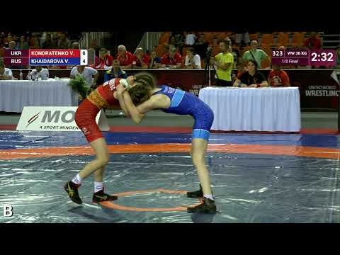 1/2 WW - 36 kg: V. KONDRATENKO (UKR) v. V. KHAIDAROVA (RUS)