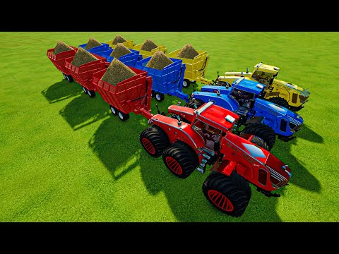 LOAD & TRANSPORT SUGAR CANE WITH COLOR FENDT TRISIX TRACTORS!-Farming Simulator 22