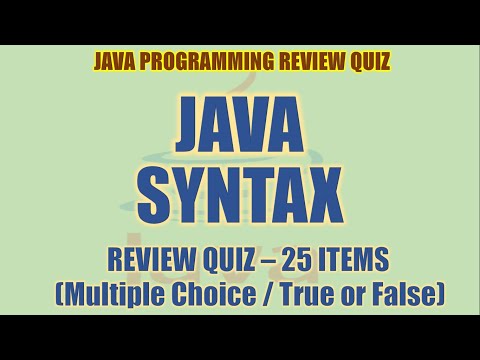 Java Syntax Review Quiz Java Programming Tutorial Series