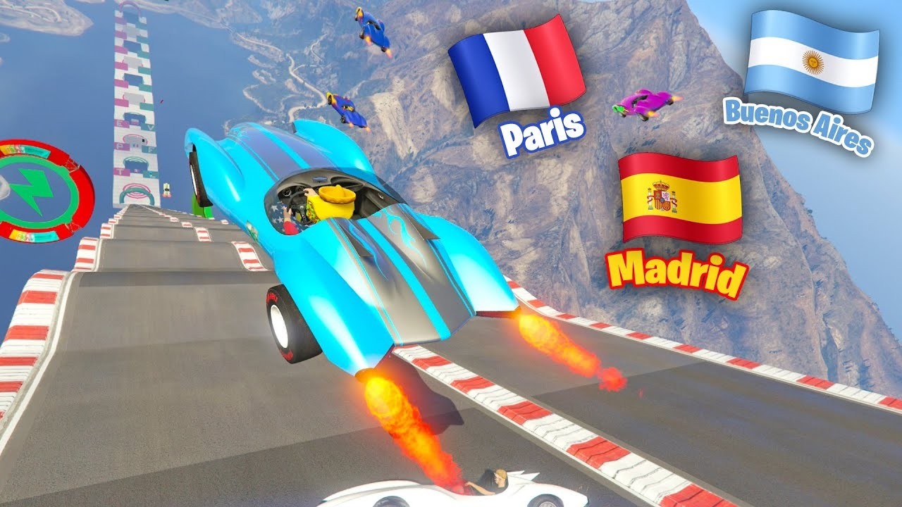 MEGA RAMPA PERO TENGO QUE ADIVINAR LA BANDERA! ESTO NO VA A SALIR BIEN!! - GTA 5 ONLINE