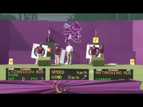 Archery - Lyzhnikova (RUS) v Artakhinova (RUS) - Women's Ind. Compound Bronze Medal - London 2012