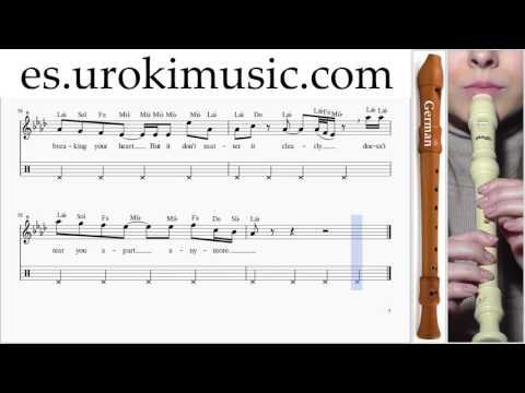 Como Tocar Flauta dulce G  Adele Hello Parte#2 Clases Notas Musicales Tutorial Tablatura M