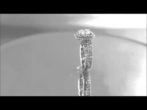 14K WHITE GOLD CUSHION CUT DIAMOND EGAGEMENT RING AND BAND 2.50CT - KNR INC - 583