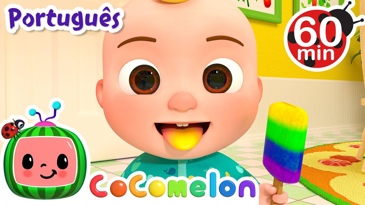 Canção das Picolés Coloridos | 1 HORA de Cocomelon em Português | Desenho Animado | Músicas Infantis