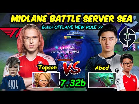 T1.Topson vs EG.Abed - MIDLANE BATTLE FEAT KuKu Gabbi New Role OFFLANE ??? Dota 2 7.32b pro Gameplay