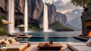 Gentle Jazz At A Luxury Lakeside Villa In Autumn - Serene Jazz Background & Dreamy Mountain Scenery