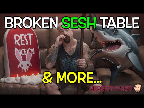 Broken Cannabis Table — Sesh Stories & Spearfishing Gear