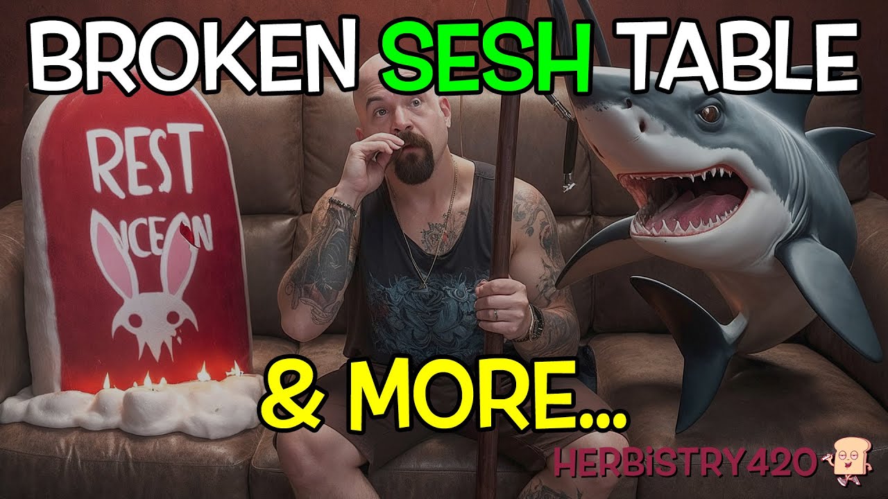 Broken Cannabis Table — Sesh Stories & Spearfishing Gear