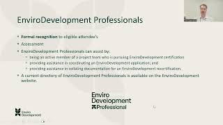 EnviroDevelopment Professional Training Webinar | 13 May, 2025
