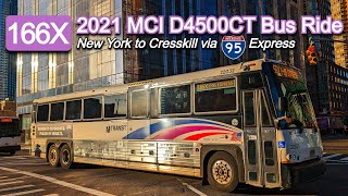 NJ Transit 166X Bus Ride: 2021 MCI D4500CT 21034 from New York to Cresskill via I-95 Express