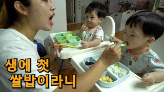 Download lagu 태어나서 처음 유아식 먹어보기 / 12개월 쌍둥이 육아 / 12 month twins Korean baby food mp3
