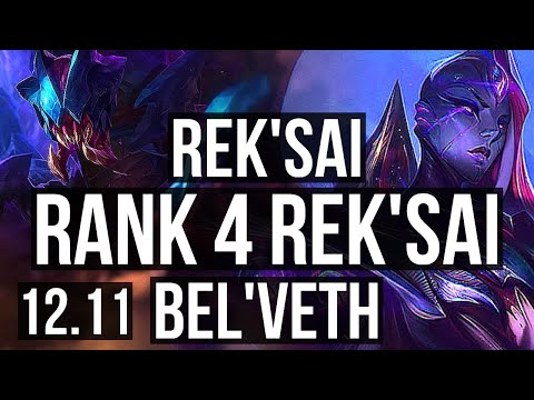 REK'SAI vs BEL'VETH (JNG) | Rank 4 Rek'Sai, 12/2/8, Dominating | KR Challenger | 12.11