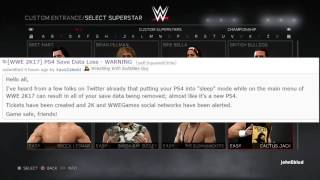 WWE 2K17 Save Bug - Be Careful!