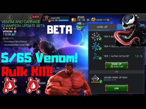 5/65 Venom Rank Up! LoL Rulk Gameplay! (Beta) - Marvel Contest of Champions