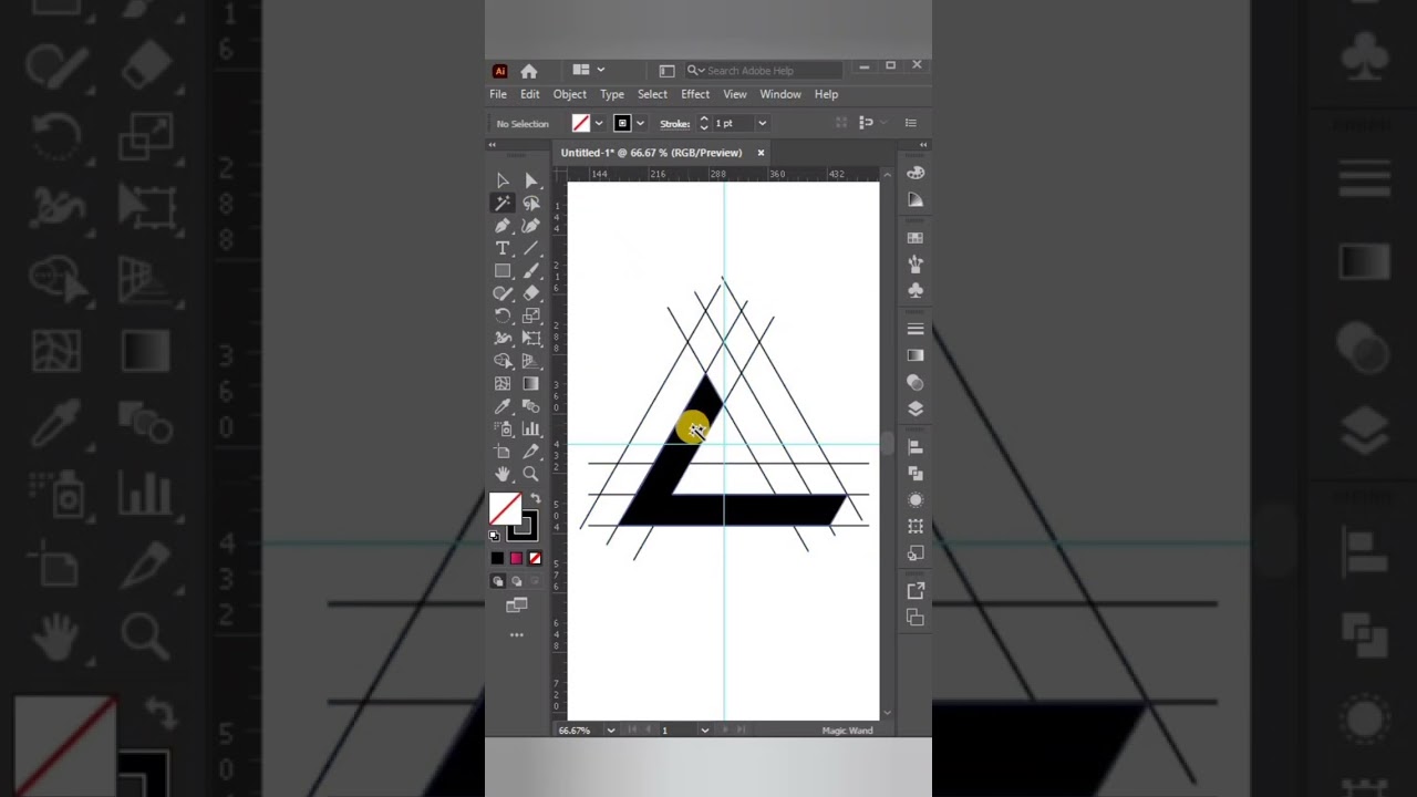 Triangle logo Design in Illustrator #shorts #illustrator