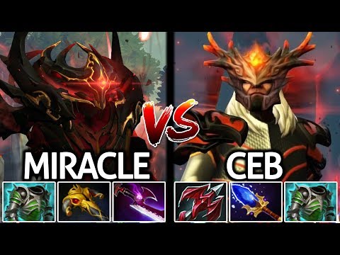 MIRACLE Shadow Fiend Boss VS CEB Dragon Knight Black Dragon 7.25 Dota 2
