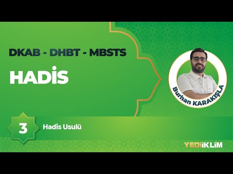 2026 DKAB - DHBT - MBSTS 3 - Hadis Usulü - Burhan KARAKIŞLA