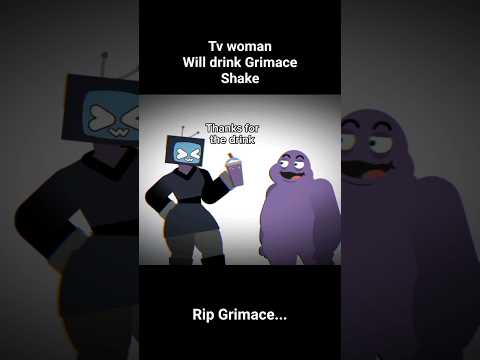 Tv Woman drinks Grimace Shake animation #grimaceshake #animation #shorts
