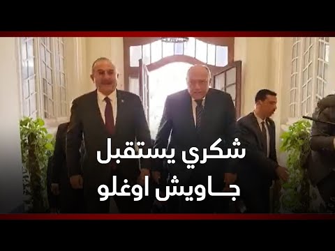 سامح شكري يستقبل نظيره التركي فور وصوله مقر الخارجية المصرية بقصر التحرير