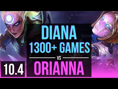 DIANA vs ORIANNA (MID) (DEFEAT) | 1300+ games, 1.1M mastery points | EUW Master | v10.4
