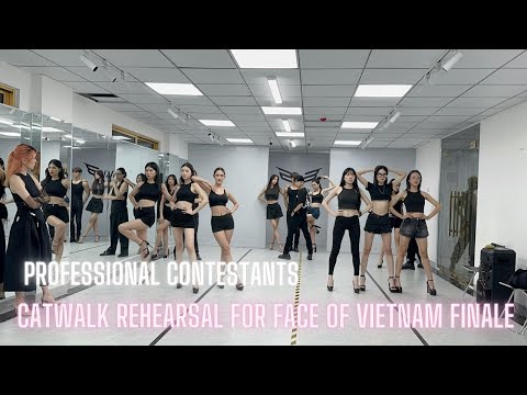 The professional contestants rehearse the stage for the fiery finale of Face of Vietnam 2023