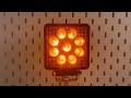 Pracovné LED svetlo - 12/24V bielo-oranžové / 9x3W + 9x1W / ECER10 (117x117mm) - Video Youtube