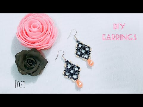 Beaded lace earrings tutorial 🌸#jewelrymaking