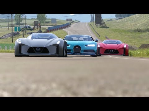 Bugatti Chiron vs Nissan Concept 2020 Vision GT at Hihglands