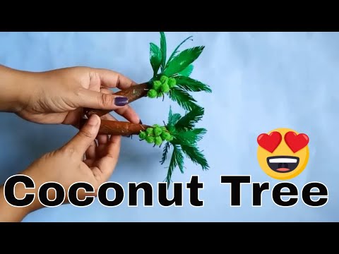 Coconut Tree Craft using Tissue Paper and Plastic bottle | Best Out of Waste Ideas