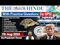 The Hindu Analysis 7th August 2025 The Hindu News Paper Today With Practice Questions