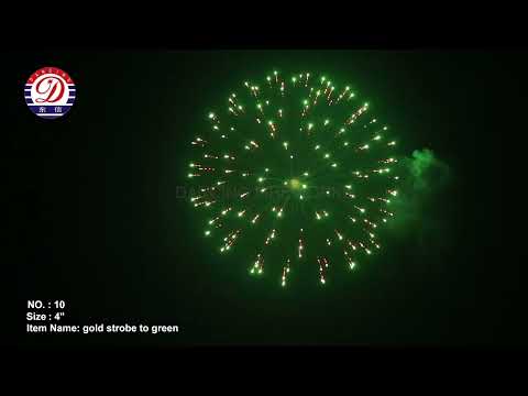 D -B0682 Display Shell Gold Strobe to Green #fireworks